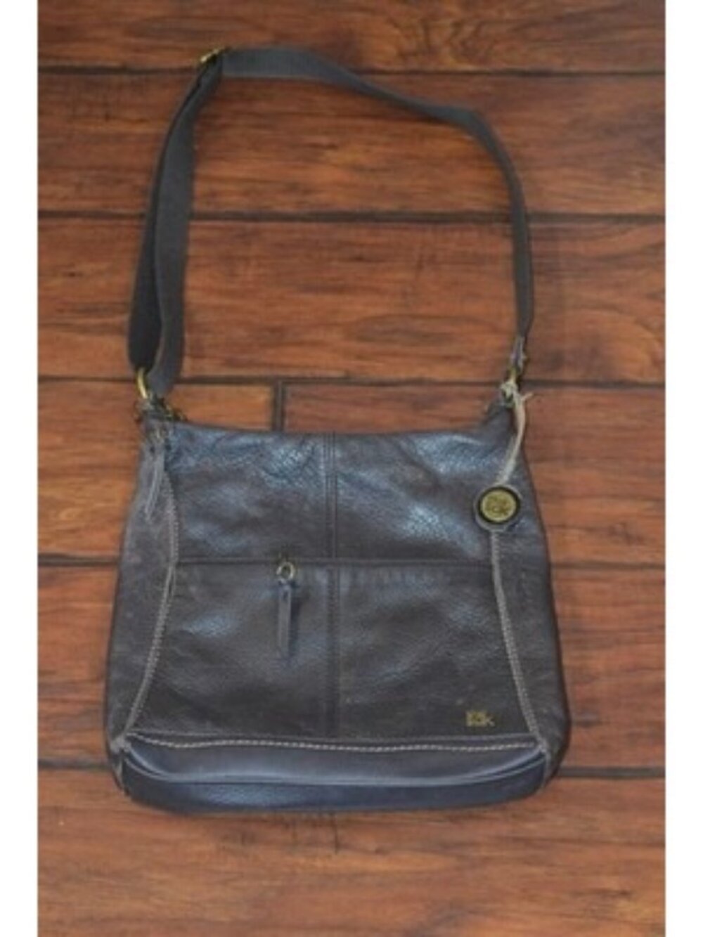 The Sak Brown Purse Bag Pebble Leather Hobo Minimalist Boho Chic Casual